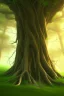 Placeholder: Oak tree roots, misty sunny day