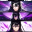 Placeholder: Clear focus, 8k, ninja girl, high quality, detailed, black hair, purple eyes, beautiful lighting, vibrant colors, mask, angry