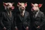 Placeholder: three human like pigs dressed in suits