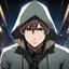 Placeholder: (masterpiece), (anime style), award winning, close up, centered, headshot, looking toward camera, messy brown hair, young man, brown eyes, modern, dynamic lighting, ultra detailed, (epic composition, epic proportion), professional work, black clothes