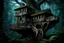 Placeholder: Extreme Unusual Treehouse in surreal forest, vegetation, spiky tendrils, intricate details, dark colors, detalied, dark fantasy, psychedelic, very detailed, cinematic