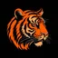 Placeholder: create logo of tiger side Angle with dark orange color