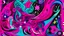 Placeholder: A magenta outer space with swirling stars painted by Pablo Picasso