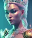 Placeholder: A portrait of a crystalised queen, atmospheric, realistic, unreal engine, cinematic lighting, octane render.