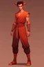 Placeholder: Full Body, Male Tiefling, monk, outfit like goku