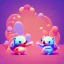 Placeholder: isometric clean art of two super cute baby kawaii style hedgehogs in love, soft lighting, soft pastel gradients, high definition, 3d icon clay render, blender 3d