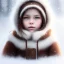 Placeholder: Portrait of girl child with brown hair and with cute face, north pole snowy vibe , perfect composition, hyperrealistic, super detailed, 8k, high quality, trending art, trending on artstation, sharp focus, studio photo, intricate details, highly detailed, by greg rutkowski