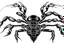Placeholder: Detailed, inking illustration, realistic, symmetrical, poisonous scorpion.
