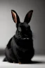 Placeholder: Thick black rabbit. Photograph.