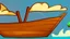 Placeholder: Small wooden ship, drawn in the style of Legend Of Zelda: Wind Waker, on a vast ocean, stylized, colorful, adventurous, no ships nor islands.
