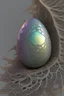 Placeholder: hyper detailed subtractive iridescent egg fractal design