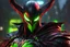 Placeholder: Spawn in 8k cgi game drawing style, spawn them, close picture, rain, neon, intricate details, highly detailed, high details, detailed portrait, masterpiece,ultra detailed, ultra quality