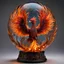 Placeholder: glass globe with intricate miniature fire pheonix made of fire, by Su Blackwell, fantastical, intricate details, maximalism, dramatic, hyperdetailed, mega maximalist, Su Blackwell