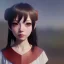 Placeholder: Anime girl cute neck head portrait, warrior costume, village, meditation, 8k quality