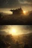 Placeholder: highly detailed post apocolyptic scene, sunset, illustration, cinematic lighting, 4k, 8k, octane render, digital concept art, trending on artstation, pinterest, extremely detailed, ambient lighting.