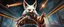 Placeholder: master oil painting by Rembrandt, scary ai sami white fox gremlin woman captain on space bus through space neon comet shower , motion blur background, goa trance poster