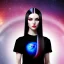 Placeholder: black long hair lady top with black eyes under the Stars