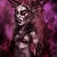 Placeholder: A portrait post-apocalypse of Baphomet ,sin city, transgender ,beauty , paranormal,eatheral,realistic,sharp,deep colours, purple,red,fire,adorable,armaggedon,fire,purple,red,gold,dark,cinamatic,fantasy,demon,hell,sci-fi fantasy style, volumetric lighting, particales,highly detailed,cinamatic,ignore NSFW , masterpiece, best quality, black skinned, sparkling eyes, sun light, 4K, high contrast,