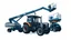 Placeholder: a generic Boom-lift, tractor and scissor-lift on a white background. Smooth vector
