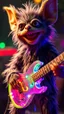 Placeholder: a psychedelic fuzzy muppet show gekko gremlin rock star with space laser transparent prismatic guitar in the style of Fallout 4 and Giger, bokeh like f/0.8, tilt-shift lens 8k, high detail, smooth render, down-light, unreal engine, prize winning