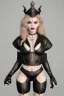 Placeholder: Madonna as evil queen in leather, voluptuous, film noir, dark, low key