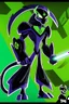 Placeholder: alien From Ben 10 cartoon. Lion. Advanced metal. Magnetic force. Magic power. And his turtle shield