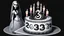 Placeholder: draw a birthday cake with logo number 23 and one candle 23 ,Insanely detailed Addams Family movie still with Barbie dolls