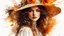 Placeholder: Vintage art, brown and orange shades, sunny day, straw hat for woman, summer dress, splashes of art, in the style of Dante Gabriel Rossetti, Yossi Kotler, Camilla D'Errico, masterpiece, fine art in the style of Carne Griffiths, Paula Hoppe