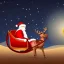 Placeholder: Santa Claus and his rheindeer sled in the night sky