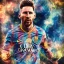 Placeholder: Leo Messi detailed art colour on argentine sky