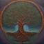 Placeholder: Yggdrasil Colorful Mosaic Painting, Tree of Life