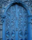 Placeholder: photo of a blue gothic gate,intricate details