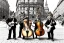 Placeholder: Group mature cats musicians, guitar drum, singing, street, Vienna, smiling, sunny day, model style, hyper realistic, extremely accurate, delicate, extremely detailed, Graphic novel style, wide-angle, open aperture, superfine pencil