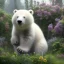 Placeholder: pixar style, volumetric summer garden environment and background, realistic painting of an polar bear, looking excited, volumetric lighting, dramatic lighting, detailed digital painting, extreme dense and fine fur, anime, ornate, colour-washed colors, elegant, small minutiae, tiny features, particulars, centered, smooth, sharp focus, renderman gofur render, 8k, uhd, detailed eyes, realistic shaded volumetric lighting, sunlight caustics, backlight, centered camera view