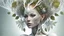 Placeholder: 3D render ultra detailed of a beauty white glossy, swoman DRYAD, from knee to head, biomechanical cyborg, analog, 35 mm lens, beautiful natural soft rim light, big leaves and stems, roots, fine foliage lace, colorful details, samourai, earring, heavely tattoed, intricate details, mesh wire, mandelbrot fractal, facial muscles, cable wires, microchip, badass, hyper realistic, ultra detailed, octane render, volumetric lighting, 8k post-production, red and white, detailled metalic bones, semi human