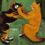 Placeholder: Cat fights 2 Van gogh painting