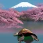 Placeholder: Turtle and Mount Fuji and cherry blossoms