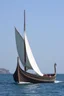 Placeholder: barca romana con vele piegate