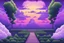 Placeholder: Symmetric Purple SKY WITH CLOUDS BACKGROUND Pixel Art