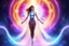 Placeholder: a powerfull cosmic beautiful women standing in the light
