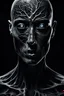Placeholder: surreal abstract fade human portrait, lack black eyes, under skin fade light led and black veins, Darkness is sometimes, it is the moment of realization. The shadows rising from the depths are not merely terrifying; they are the offspring of our minds, surreal abstract things andt shapes, . darkness looking me, and eating face, body, close up the crepy stunning portrait, shadows, evil darkness, surreal, thiller vibe, background vortex, abyss,crepy vibe, intricate details, cinematic