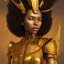 Placeholder: young african woman, short dark hair with golden highlights, ancient ((Egypt)),whole body, ancient armor, lion, golden jewelry, kente, flames as clouds, magnificent, majestic, highly intricate, incredibly detailed, ultra high resolution, complex 3d render,