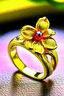 Placeholder: Gold ring design for women in the shape of a cute orchid flower