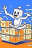 Placeholder: GHOST SQUARE BOXES CARTOON DANCING STYLE OF HIROKU OGAI