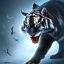 Placeholder: animal, full body black tiger, wings,