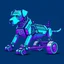 Placeholder: Doctor Who K-9 Robot Dog on wheels, Vaporwave design