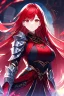 Placeholder: girl, masterpiece, best quality, cinematic lighting, detailed outfit, vibrant colors, perfect eyes, long hair, red hair, red eyes, vibrant colors, armored clothes,