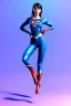 Placeholder: Waist up portrait, woman, make-up, happy, look dildo, Realistic image, 60s, supergirl, tights minimal dress, sweat, Color background, photo studio, concept art, smooth, unreal engine 5, god lights, ray tracing, RTX, lumen lighting, ultra detail, volumetric lighting, 3d, finely drawn, high definition, 4k.