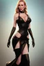 Placeholder: Brandi Love in black leather gown, evil, busty, cleavage, curvy, angry, happy, stern look. character design by cory loftis, fenghua zhong, ryohei hase, ismail inceoglu and ruan jia. unreal engine 5, artistic lighting, highly detailed, photorealistic, fantasy