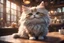 Placeholder: cute fluffy cat in a coffeehouse in sunshine Weight:1 detailed matte painting, deep color, fantastical, intricate detail, splash screen, complementary colors, fantasy concept art, 8k resolution trending on Artstation Unreal Engine 5 Weight:0.9